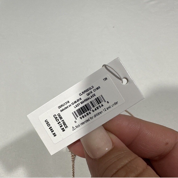 NWT $68 Kate Spade Lady Marmalade Scatter Necklace in Rose Gold Glass + DUST BAG - Picture 12 of 16